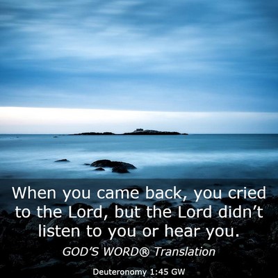 Picture 03 - Deuteronomy 1:45 GW - When you came back, you cried to the Lord, but - Bible Verse Picture