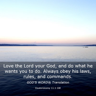 Picture 03 - Deuteronomy 11:1 GW - Love the Lord your God, and do what he wants you - Bible Verse Picture