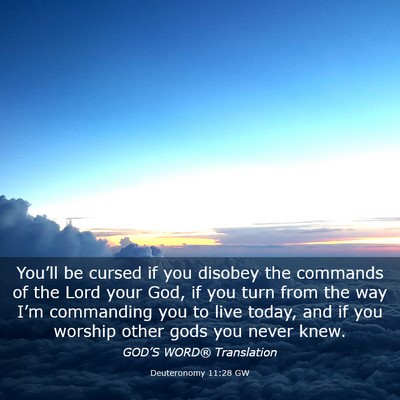 Picture 03 - Deuteronomy 11:28 GW - You’ll be cursed if you disobey the commands of - Bible Verse Picture