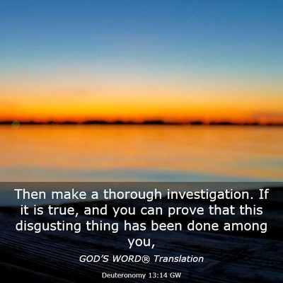 Picture 03 - Deuteronomy 13:14 GW - Then make a thorough investigation. If it is - Bible Verse Picture