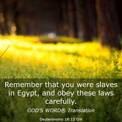 Picture 03 - Deuteronomy 16:12 GW - Remember that you were slaves in Egypt, and obey - Bible Verse Picture