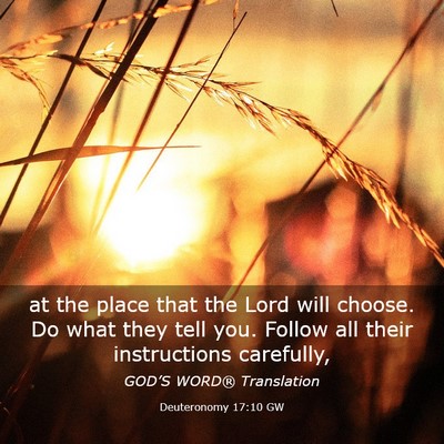 Picture 03 - Deuteronomy 17:10 GW - at the place that the Lord will choose. Do what - Bible Verse Picture