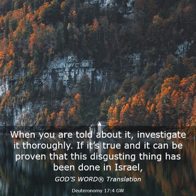 Picture 03 - Deuteronomy 17:4 GW - When you are told about it, investigate it - Bible Verse Picture