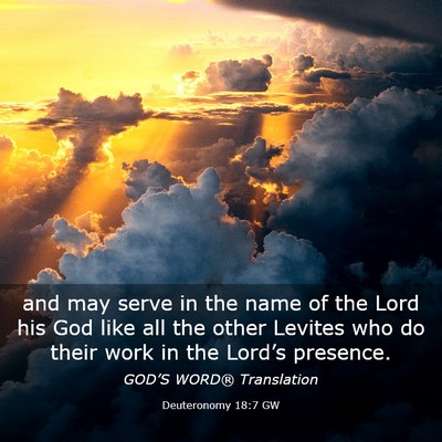 Picture 03 - Deuteronomy 18:7 GW - and may serve in the name of the Lord his God - Bible Verse Picture