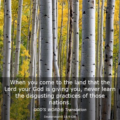 Picture 03 - Deuteronomy 18:9 GW - When you come to the land that the Lord your God - Bible Verse Picture