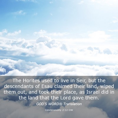 Picture 03 - Deuteronomy 2:12 GW - The Horites used to live in Seir, but the - Bible Verse Picture
