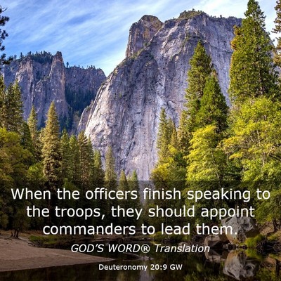 Picture 03 - Deuteronomy 20:9 GW - When the officers finish speaking to the troops, - Bible Verse Picture