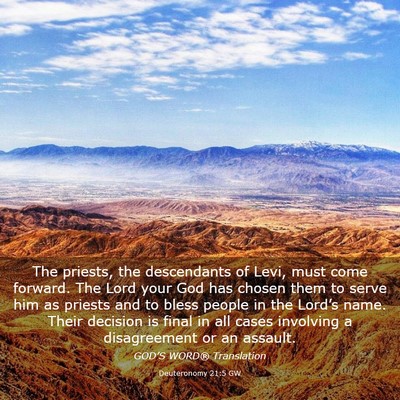 Picture 03 - Deuteronomy 21:5 GW - The priests, the descendants of Levi, must come - Bible Verse Picture