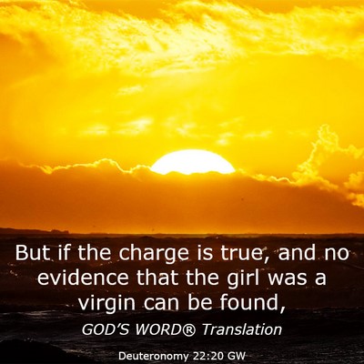 Picture 03 - Deuteronomy 22:20 GW - But if the charge is true, and no evidence that - Bible Verse Picture
