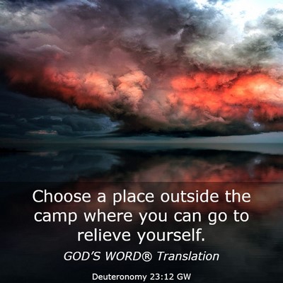Picture 03 - Deuteronomy 23:12 GW - Choose a place outside the camp where you can go - Bible Verse Picture