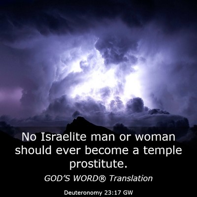 Picture 03 - Deuteronomy 23:17 GW - No Israelite man or woman should ever become a - Bible Verse Picture