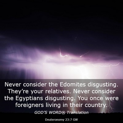 Picture 03 - Deuteronomy 23:7 GW - Never consider the Edomites disgusting. They’re - Bible Verse Picture