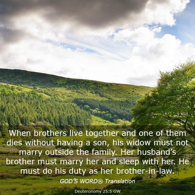 Picture 03 - Deuteronomy 25:5 GW - When brothers live together and one of them dies - Bible Verse Picture