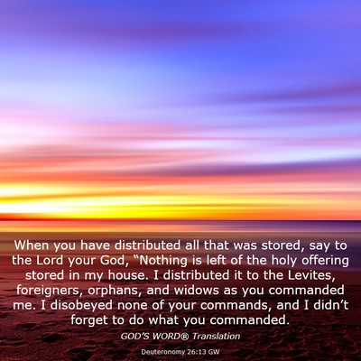 Picture 03 - Deuteronomy 26:13 GW - When you have distributed all that was stored, - Bible Verse Picture