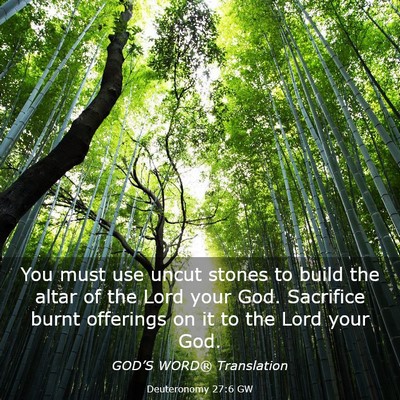 Picture 03 - Deuteronomy 27:6 GW - You must use uncut stones to build the altar of - Bible Verse Picture