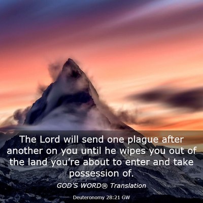 Picture 03 - Deuteronomy 28:21 GW - The Lord will send one plague after another on - Bible Verse Picture