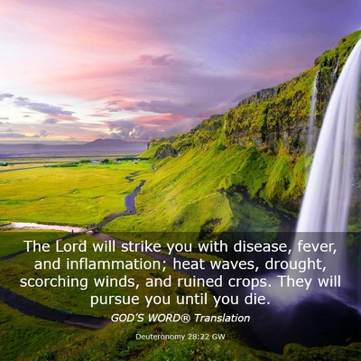 Picture 03 - Deuteronomy 28:22 GW - The Lord will strike you with disease, fever, and - Bible Verse Picture