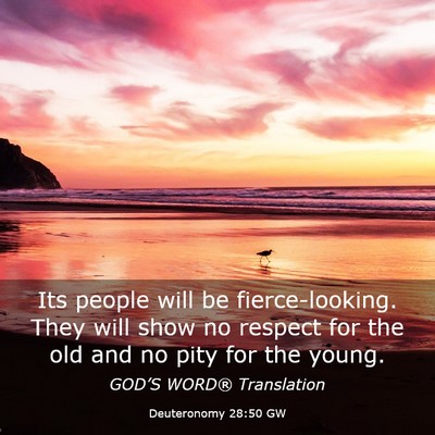 Picture 03 - Deuteronomy 28:50 GW - Its people will be fierce-looking. They will show - Bible Verse Picture