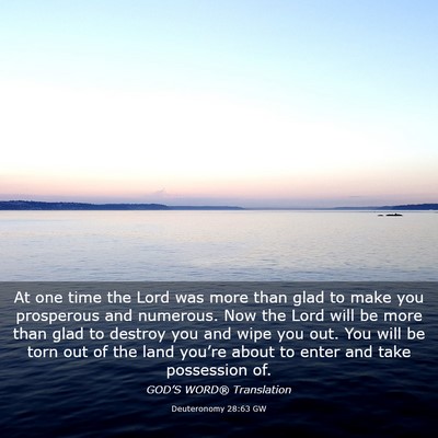 Picture 03 - Deuteronomy 28:63 GW - At one time the Lord was more than glad to make - Bible Verse Picture