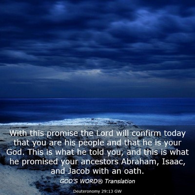 Picture 03 - Deuteronomy 29:13 GW - With this promise the Lord will confirm today - Bible Verse Picture