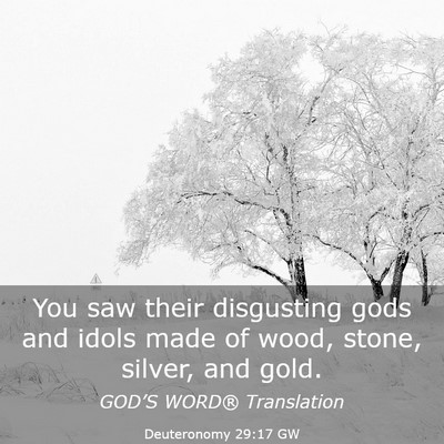 Picture 03 - Deuteronomy 29:17 GW - You saw their disgusting gods and idols made of - Bible Verse Picture