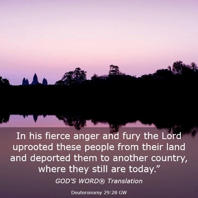 Picture 03 - Deuteronomy 29:28 GW - In his fierce anger and fury the Lord uprooted - Bible Verse Picture