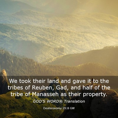 Picture 03 - Deuteronomy 29:8 GW - We took their land and gave it to the tribes of - Bible Verse Picture