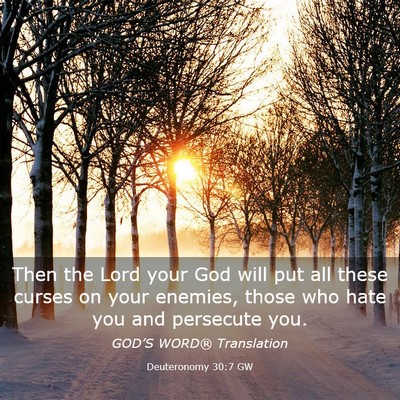 Picture 03 - Deuteronomy 30:7 GW - Then the Lord your God will put all these curses - Bible Verse Picture