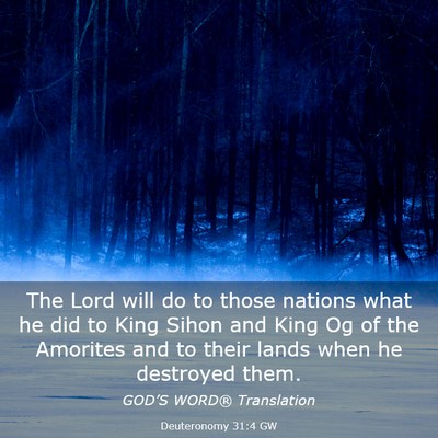 Picture 03 - Deuteronomy 31:4 GW - The Lord will do to those nations what he did to - Bible Verse Picture
