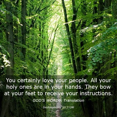Picture 03 - Deuteronomy 33:3 GW - You certainly love your people. All your holy - Bible Verse Picture