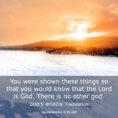Picture 03 - Deuteronomy 4:35 GW - You were shown these things so that you would - Bible Verse Picture