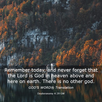 Picture 03 - Deuteronomy 4:39 GW - Remember today, and never forget that the Lord is - Bible Verse Picture