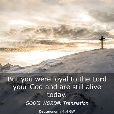 Picture 03 - Deuteronomy 4:4 GW - But you were loyal to the Lord your God and are - Bible Verse Picture