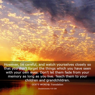 Picture 03 - Deuteronomy 4:9 GW - However, be careful, and watch yourselves closely - Bible Verse Picture