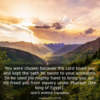 Picture 03 - Deuteronomy 7:8 GW - You were chosen because the Lord loved you and - Bible Verse Picture