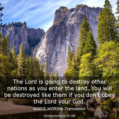 Picture 03 - Deuteronomy 8:20 GW - The Lord is going to destroy other nations as you - Bible Verse Picture