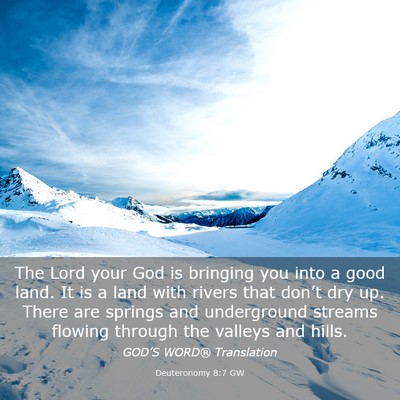 Picture 03 - Deuteronomy 8:7 GW - The Lord your God is bringing you into a good - Bible Verse Picture