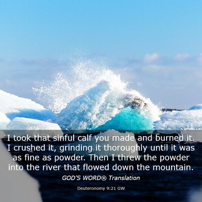 Picture 03 - Deuteronomy 9:21 GW - I took that sinful calf you made and burned it. I - Bible Verse Picture