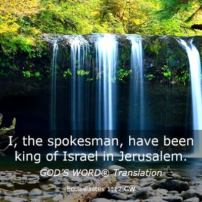 Picture 03 - Ecclesiastes 1:12 GW - I, the spokesman, have been king of Israel in - Bible Verse Picture