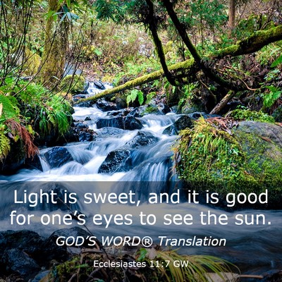 Picture 03 - Ecclesiastes 11:7 GW - Light is sweet, and it is good for one’s eyes - Bible Verse Picture