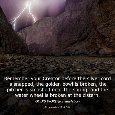Picture 03 - Ecclesiastes 12:6 GW - Remember your Creator before the silver cord is - Bible Verse Picture