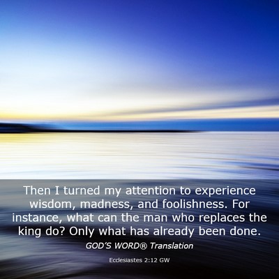 Picture 03 - Ecclesiastes 2:12 GW - Then I turned my attention to experience wisdom, - Bible Verse Picture