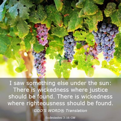 Picture 03 - Ecclesiastes 3:16 GW - I saw something else under the sun: There is - Bible Verse Picture