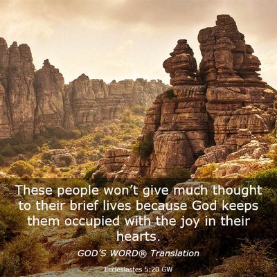 Picture 03 - Ecclesiastes 5:20 GW - These people won’t give much thought to their - Bible Verse Picture