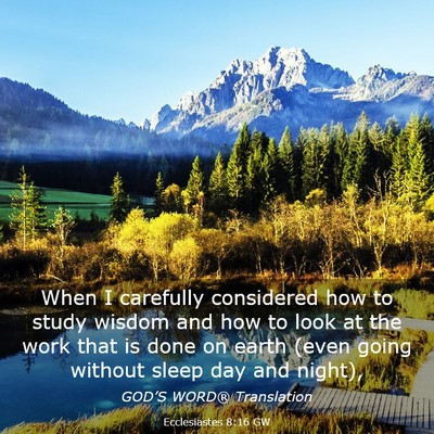 Picture 03 - Ecclesiastes 8:16 GW - When I carefully considered how to study wisdom - Bible Verse Picture