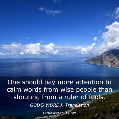 Picture 03 - Ecclesiastes 9:17 GW - One should pay more attention to calm words from - Bible Verse Picture