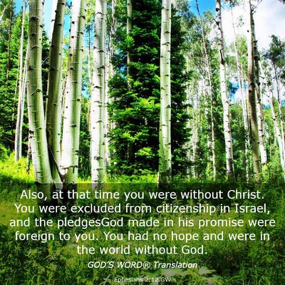 Picture 03 - Ephesians 2:12 GW - Also, at that time you were without Christ. You - Bible Verse Picture