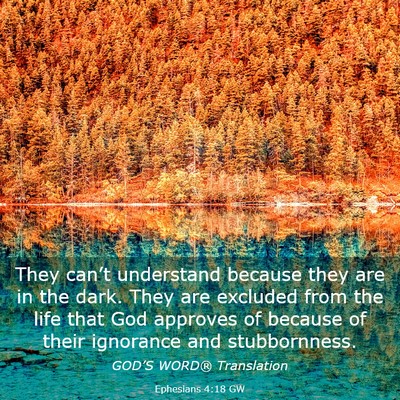 Picture 03 - Ephesians 4:18 GW - They can’t understand because they are in the - Bible Verse Picture