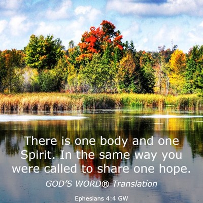Picture 03 - Ephesians 4:4 GW - There is one body and one Spirit. In the same way - Bible Verse Picture
