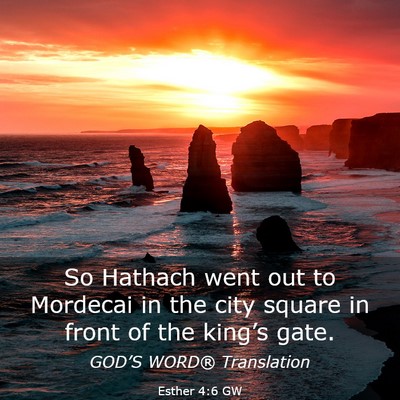 Picture 03 - Esther 4:6 GW - So Hathach went out to Mordecai in the city - Bible Verse Picture